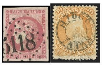 The first issue of Japanese stamps