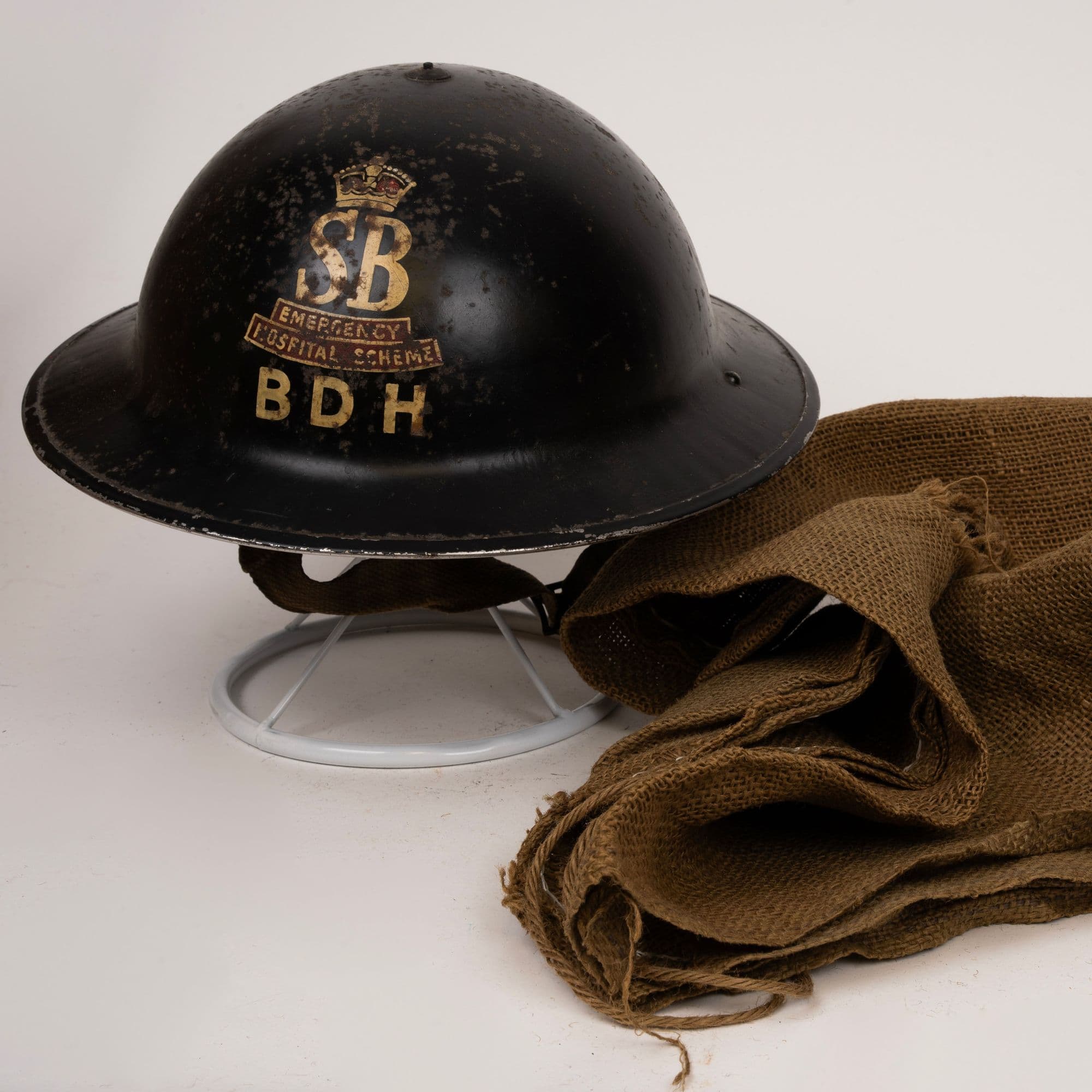 	Home front interest, Emergency Hospital Scheme, Stretcher Bearer Helmet